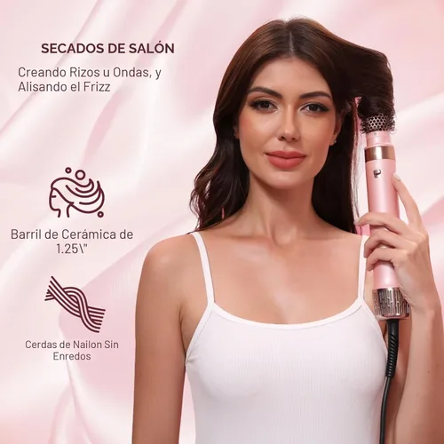 Miniatura 7 de Mythsight StyleVibe 8 en 1 Air Styler, secadora de pelo y cepillo secador con estuche de viaje - Rulos de envoltura automática (L/R), secado rápido