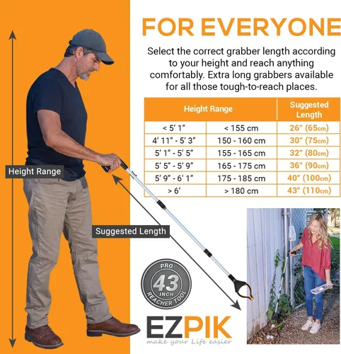 Miniatura 7 de EZPIK Pro herramienta de agarre plegable de 43" para personas mayores - Herramienta de agarre para ancianos, herramienta de alcance resistente