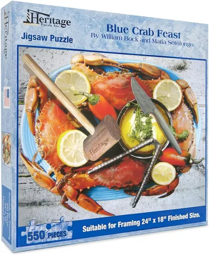 Miniatura 16 de William Bock - Rompecabezas de 550 piezas para adultos - Blue Crab Bay - Rompecabezas de playa para mujeres y hombres - Rompecabezas geniales - Arte