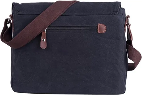 Miniatura 4 de HuaChen Vintage Canvas Messenger Bag,Travel Shoulder Satchel Unisex Crossbody Purse Bookbag for 14 Inch Laptop