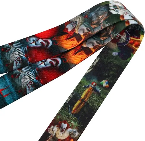 Miniatura 4 de It Pennywise the Clown Stephen King Classic Horror Movie 17.7" Collar Lanyard Llavero Holder ID Badge Mobile Phone Pin Strap