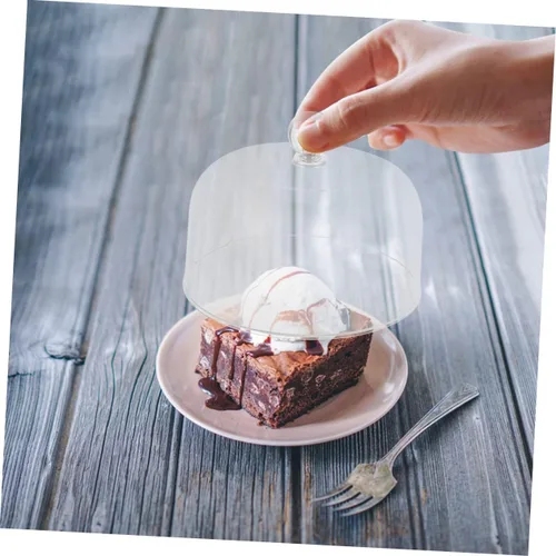 Miniatura 6 de SHOWERORO 2 cubiertas acrílicas para tartas, cúpulas de postre multifuncionales, protector de alimentos reutilizable para uso diario para fiestas