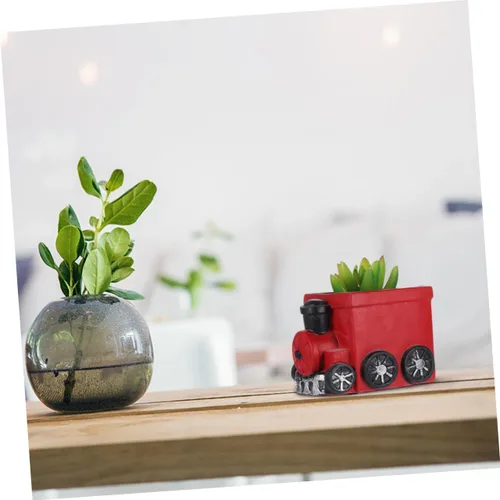 Miniatura 7 de Yardwe Maceta de escritorio de estilo minimalista, maceta de cactus para oficina, cocina, patio Rojo