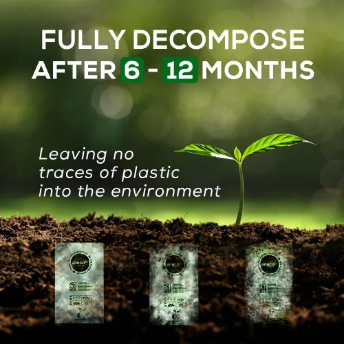 Miniatura 5 de ANECO Bolsas de basura 100% compostables para el hogar (bolsas de basura de 1.6 galones, 50 unidades), pequeñas bolsas de compost de cocina