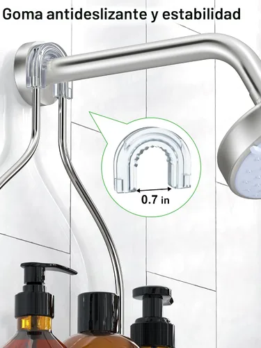 Miniatura 5 de SMARTAKE Organizador colgante para cabezal de ducha, organizador de estante de ducha de baño a prueba de óxido, acero inoxidable SUS201 sobre