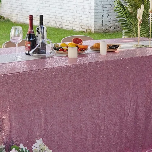 Miniatura 78 de Mantel de lentejuelas de 60 x 102 pulgadas, azul bebé, para boda, fiesta, despedida de soltera, rectangular