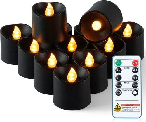 Miniatura 11 de Homemory Paquete de 24 Velas Sin Llama de Más de 400 Horas con Control Remoto, Velas Votivas LED con Temporizador de 2/4/6/8H, Luces de Té que