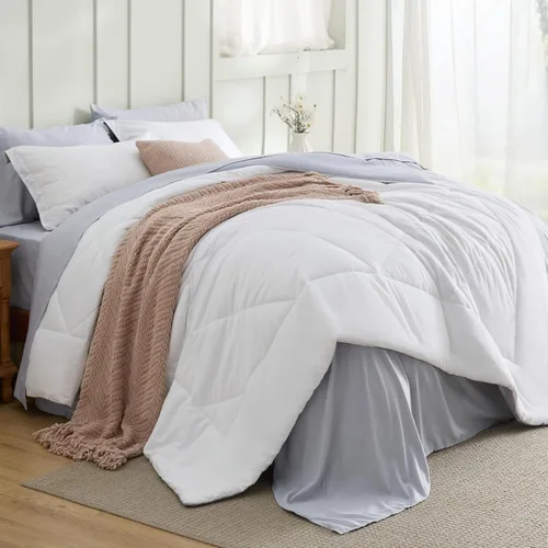 Miniatura 26 de Bedsure Juego de edredón tamaño King – Ropa de cama reversible de 7 piezas verde bosque, juego de cama tamaño King para todas las estaciones, cama