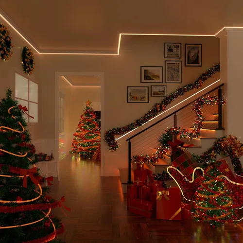 Miniatura 7 de Muzata Paquete de 10 unidades de 6.6 pies/6.6 ft con sistema de canal LED negro en forma de U con cubierta de difusor blanco lechoso esmerilado