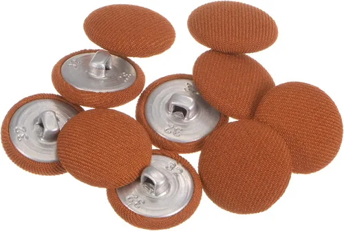 Miniatura 53 de HARFINGTON 10 botones de tela de 24L cubiertos de tela de 0.59 pulgadas, vástago de metal, botones de costura redondos para trajes, blusas de Azul