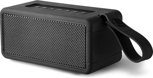 Miniatura 10 de AT&T Essentials - Altavoz Bluetooth retro de 15 W, IPX6 impermeable, Bluetooth 5.3, modos de luz LED, control de graves y agudos, batería de 12