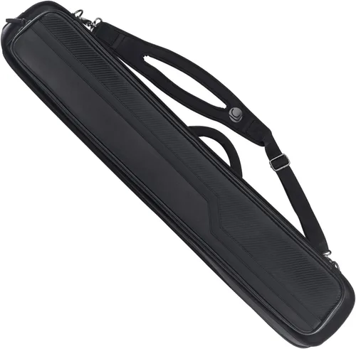 LUCASI Pro Series Pool Cue Case - Holds 4 Butts, 8 shafts, Jump Cue & More Negro carbón