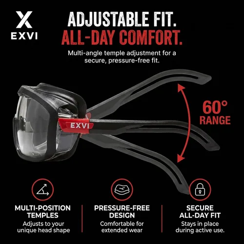 Miniatura 5 de Gafas de seguridad SG200 ANSI Z87.1, no OTG, antiniebla, resistentes a los arañazos, UV400, junta de goma (hasta un 95% de sello), protección contra