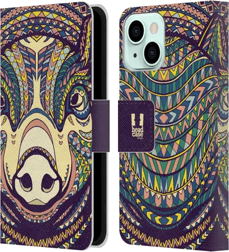 Miniatura 15 de Head Case Designs Bear Aztec Animal Faces 2 Leather Wallet Case Compatible with Apple iPhone 13 Mini