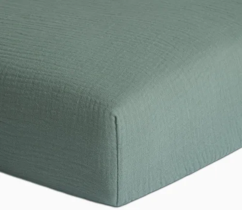 Miniatura 9 de Meracorallo Sábana bajera ajustable de muselina para cuna, suave y transpirable, sábana de cuna para bebé con diseño de arcoíris para cunas estándar