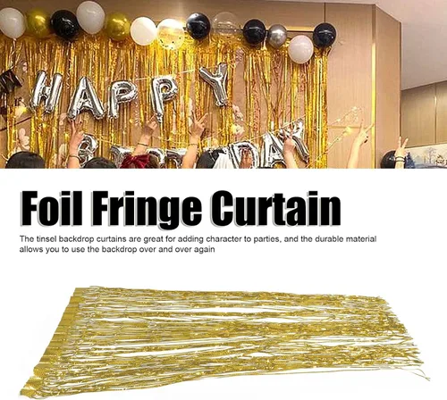 Miniatura 2 de 4 cortinas de fondo Tl, 3.3x6.6 ft reutilizable papel de aluminio Fe, cortina de fondo de fotos para cumpleaños, graduación, Año Nuevo, boda (ld)