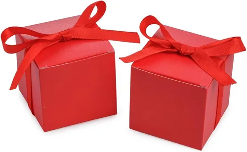 Miniatura 8 de AWELL Caja de dulces de regalo rosa a granel de 2 x 2 x 2 pulgadas con cinta rosa caja de favor de fiesta, paquete de 50 Caja rosa con cinta rosa