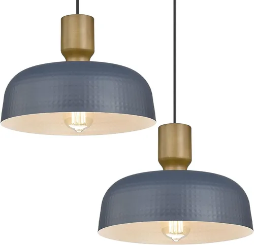 Miniatura 12 de Luces Colgantes de Estilo Rústico, Lámparas Colgantes Ajustables con Pantalla de Metal Martillado, Iluminación Colgante de 18.1 Pulgadas para Isla