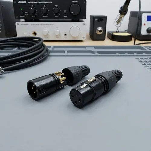 Miniatura 4 de 10 pares DMX XLR 3 Pin Macho/Hembra Audio Mic Snake Plug Audio Micrófono Cable Conector, Carcasa Negra