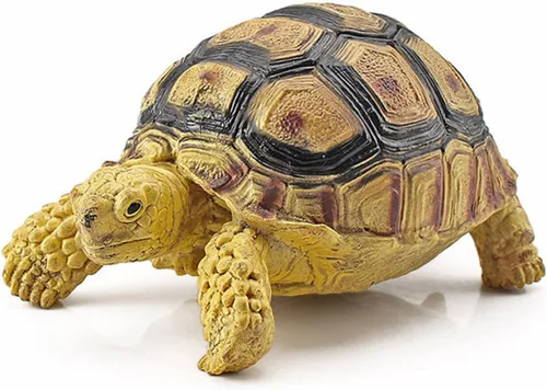 AWXZOM Estatua de tortuga Sulcata – Stigmochelys pardalis Leopard Terrapin Figurita decoración de tortuga para decoración de reptiles del hogar