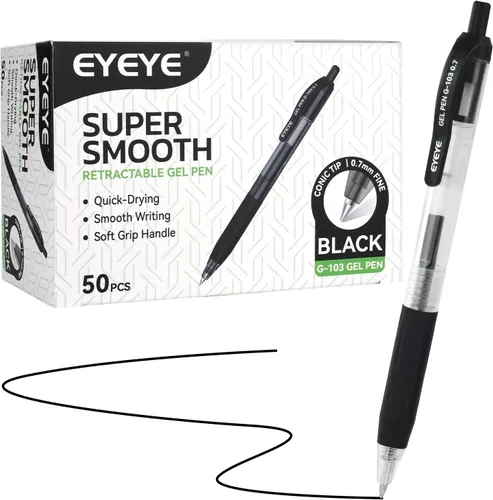 Miniatura 13 de EYEYE G-103 - Bolígrafos de gel retráctiles de 0.020 in, paquete de 25 bolígrafos de tinta de gel de punta extra fina, secado rápido, bolígrafo