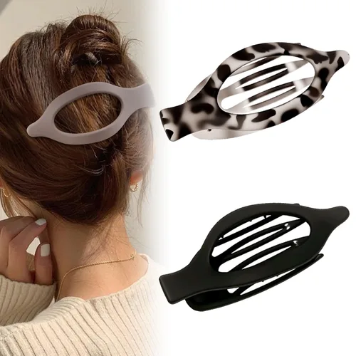 Miniatura 18 de Pinzas planas para el cabello para mujeres, pinzas de garra planas y pinzas de pico de pato para cabello grueso o delgado, accesorios de peinado