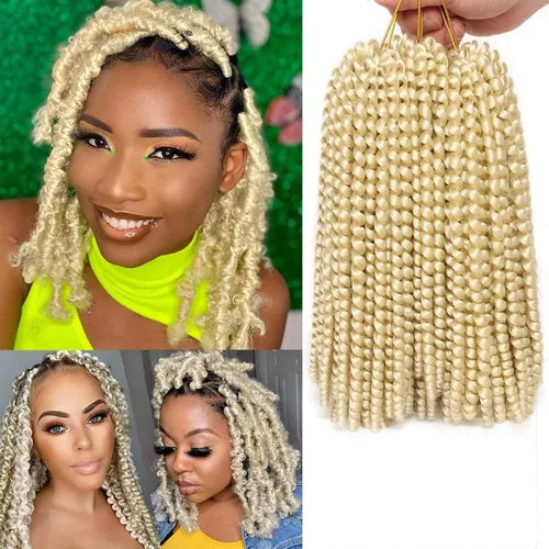 Miniatura 40 de Xtrend - Cabello trenzado de ganchillo con rizos de resorte, color rojo cobrizo, 12 pulgadas, para rizos de mariposa de imitación, extensiones