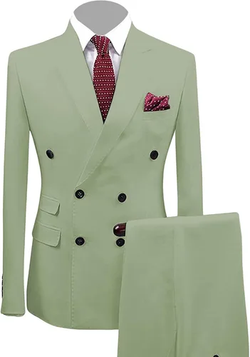 DGKaxiyaHM Vestido básico de negocios ajustado para hombre, chaqueta formal de doble fila, 2 botones, cuello de solapa, traje de abrigo para boda y