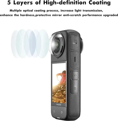 Miniatura 4 de Protectores de lente mejorados de alta calidad para Insta360 X4, mayor transparencia antiarañazos con revestimiento óptico de vidrio templado