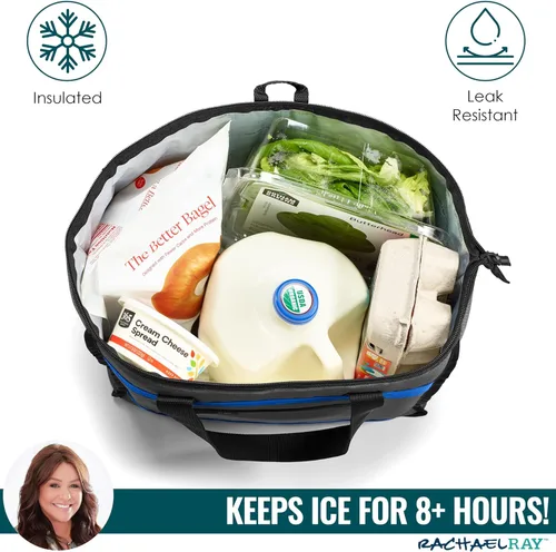 Miniatura 3 de Rachael Ray Chillout Soft Cooler Bag, Large Reusable Insulated Grocery Bag with Zippered Top, Travel Tote for Hot or Cold Food, Grocery Tote Bag