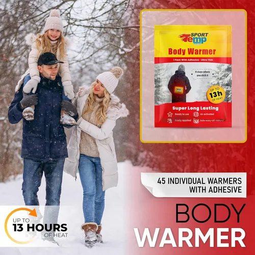 Miniatura 3 de Calentadores corporales (45 unidades) – Hasta 13 horas de calor, se aplican fácilmente con adhesivo – Ultra finos, fáciles, totalmente naturales