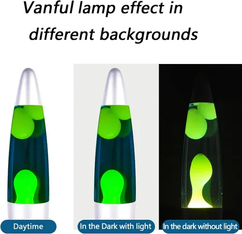 Miniatura 3 de Vanful Lámparas de magma verde con líquido azul para adultos y niños, lámpara de purpurina de 13 pulgadas con base plateada, lámpara de movimiento