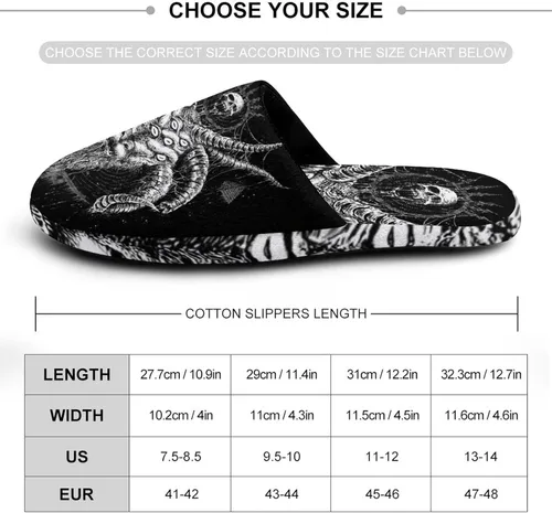 Miniatura 3 de Baphomet Satan Goat - Pantuflas de algodón para hombre, lavables, cálidas, con suela de goma
