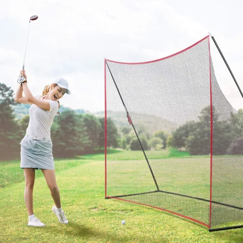 Miniatura 3 de Red de golf portátil de 10 x 7 pies con bolsa de transporte para interiores y exteriores, patio, conducción, golpear astillado, red de entrenamiento