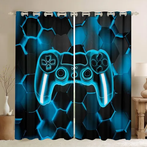 Miniatura 30 de Feelyou Cortinas de ventana para jugadores, cortinas de juego para niños, niñas y adolescentes, decoración de habitación, consola de juego, cortinas
