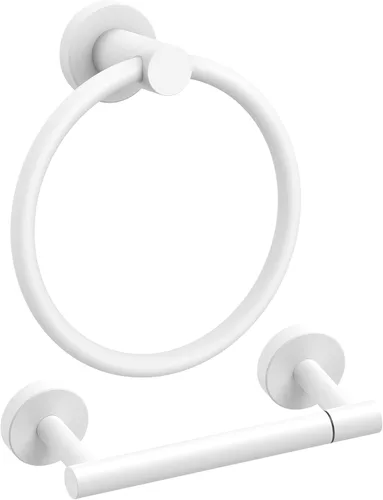 Miniatura 22 de FORIOUS Soporte de pared para papel higiénico, SUS304 de acero inoxidable con doble poste giratorio para rollo de papel higiénico y juego de anillos