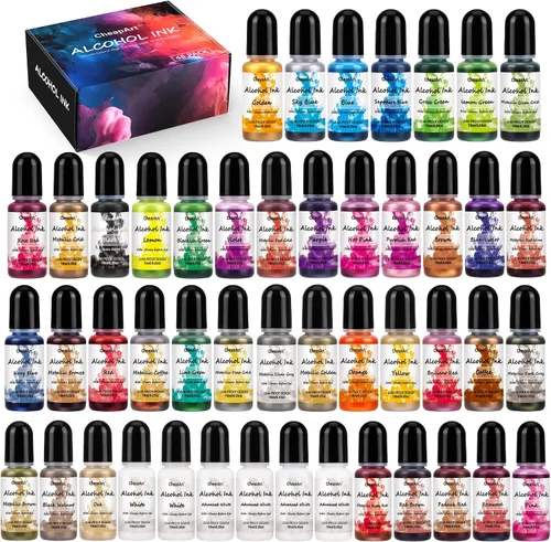 Miniatura 7 de CHEAPART Juego de tinta de alcohol de 24 colores vibrantes, tinte de resina de alta concentración, secado rápido, a base de alcohol, pigmento