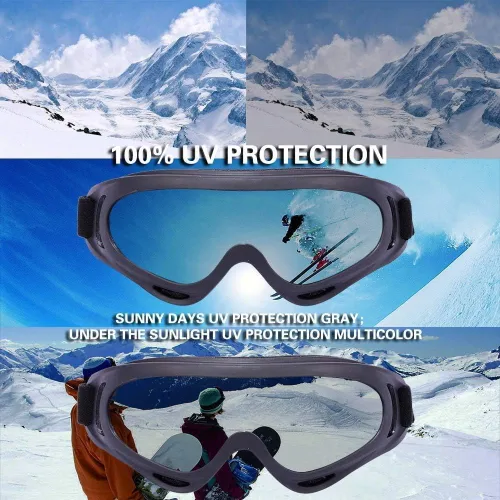 Miniatura 5 de Lentes antirreflejos, gafas de esquí, deportes de invierno, snowboard, con protección UV 400 blanco (White Transparent)