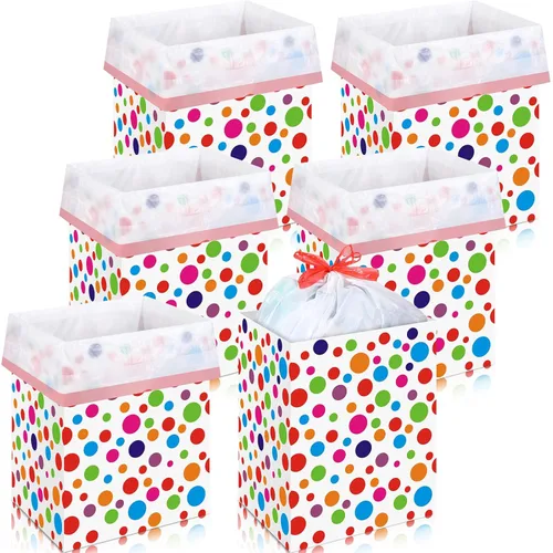 Sliner Paquete de 6 botes de basura desechables de 13 galones para fiestas, contenedores de basura de plástico para cocina, cumpleaños, bodas,