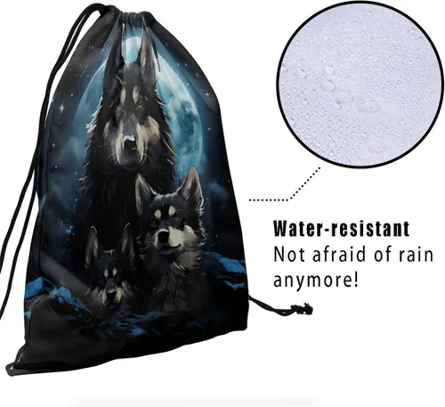 Miniatura 95 de Bolsa de agarre de gimnasia de piel de animal, bolsa de gimnasia con cordón ajustable, bolsa de cuerda para fauna silvestre, Mariposas Galaxy