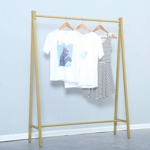 Miniatura 7 de Percheros de ropa de hierro urbano, 59 pulgadas, percheros comerciales para colgar ropa, perchero de metal moderno, estante de exhibición minorista