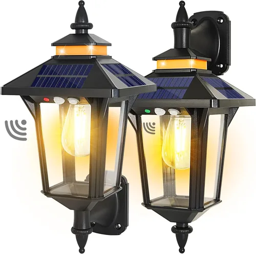 Miniatura 9 de Linterna de Pared Solar con 3 Modos, Luz de Pared Solar con Sensor de Movimiento Impermeable, Luces LED de Porche Delantero del Anochecer al