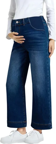 Miniatura 9 de BLENCOT - Pantalones de maternidad para mujer de cintura alta, pierna ancha y elástica de mezclilla, ropa de embarazo