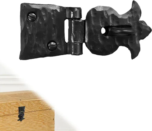 1 paquete de cerrojos de muebles de 2.75 pulgadas para puertas, color negro, cerrojo decorativo de metal para muebles, cerrojos de metal rústico