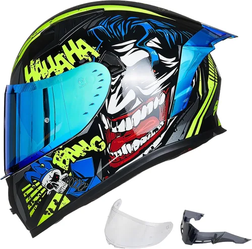 Miniatura 17 de ILM - Casco completo de motocicleta con Pinlock compatible con viseras y aletas transparentes y tintadas, casco para Street Bike y Motocross