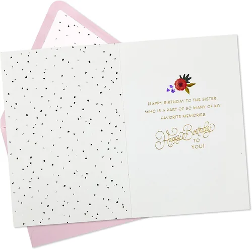 Miniatura 2 de Tarjeta de cumpleaños Hallmark Signature para hermana (Pastel elegante)