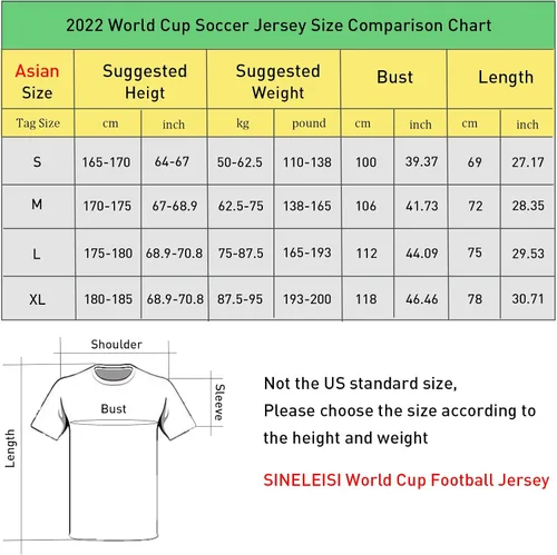 Miniatura 6 de SINLEISI Camisetas para aficionados de la Copa Mundial 2022 PaísesEstilos - Argentina, Brasil, México y Estados Unidos