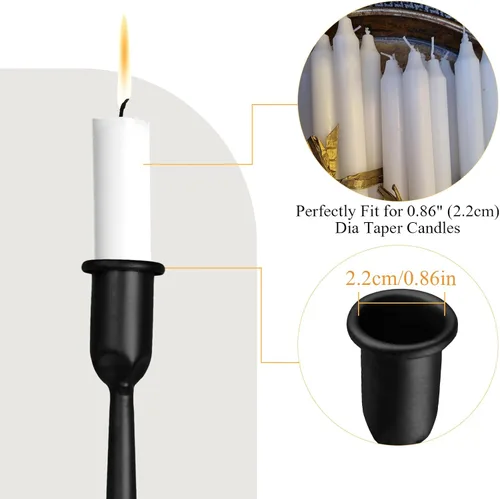 Miniatura 4 de Juego de 3 portavelas cónicos, de hierro fundido, altos para bodas, mesa de comedor, Halloween y decoración de otoño, decoración del hogar