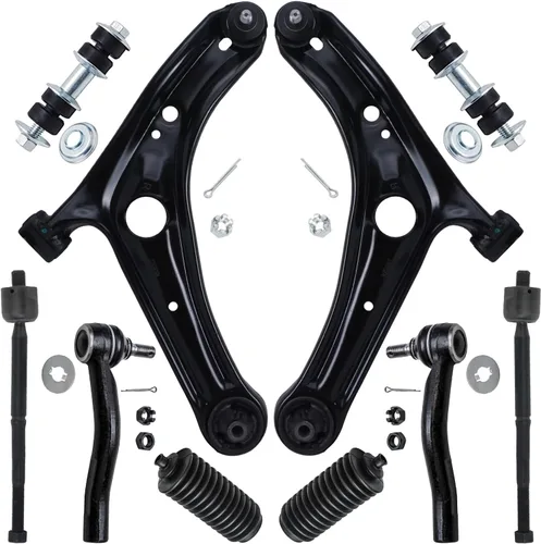 Miniatura 38 de Detroit Axle - Kit de suspensión frontal de 10 piezas para Jeep 2002-2004 Liberty, 2 brazos de control superiores con rótula 2 rótulas inferiores, 4