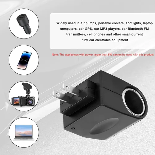 Miniatura 5 de Convertidor universal de CA a CC, DC 12 V 500 mA para encendedor de cigarrillos de coche, adaptador de enchufe de enchufe de pared para electrónica